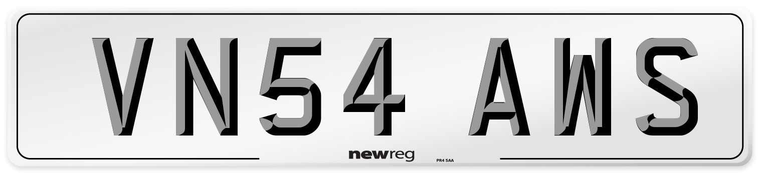 VN54 AWS Number Plate from New Reg